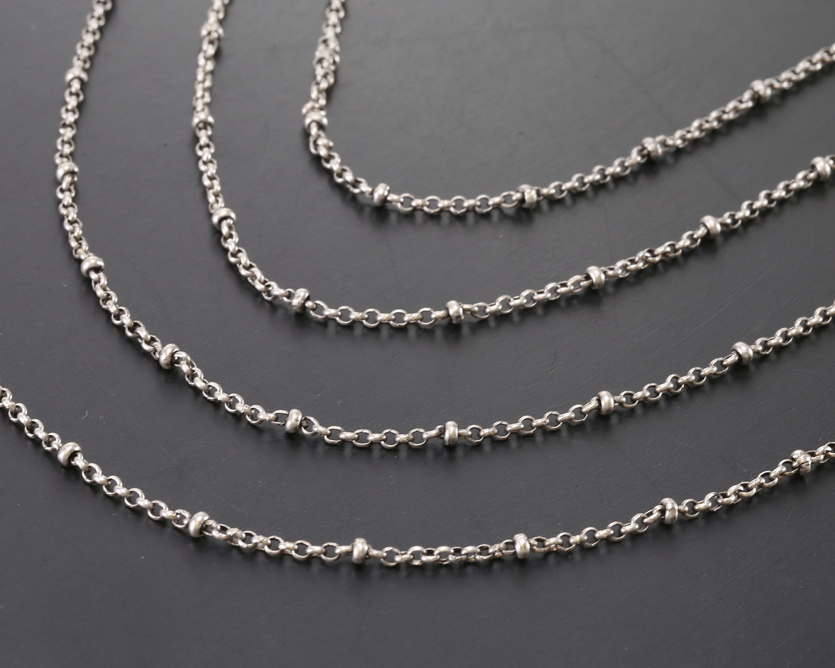 Antique Silver (plated) Rollo Satellite Chain, 50m Spool