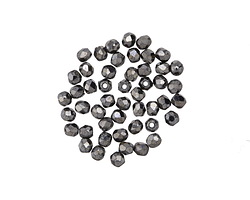 Czech Glass Hematite Fire Polished Round 2mm