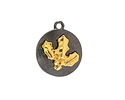 Holly Two-Toned Gunmetal & Gold Finish Round Focal 17.5x20.5mm