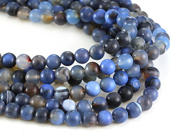 Midnight Blues Agate (matte) Round 8mm
