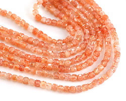 Golden Sunstone (A) Microfaceted Miracle Cube 3mm