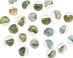 Unicorne Beads Glass Green Ocean Mini Teardrop 6-7mm