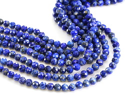 Lapis Faceted Round 4-4.5mm Beads