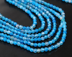 Pacific Blue Agate Faceted Round 4mm