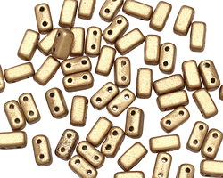 CzechMates Glass Matte Metallic Flax 2-Hole Brick 3x6mm