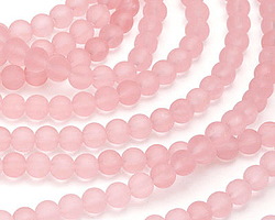 Blossom Pink Beach-Style Glass Round 6mm