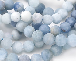 Aquamarine (matte) Round 9-10mm