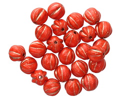 Czech Glass Bronzed Coral Melon Round 6mm