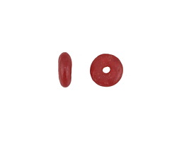 African Recycled Glass Cherry Red Mini Donut 12-13mm