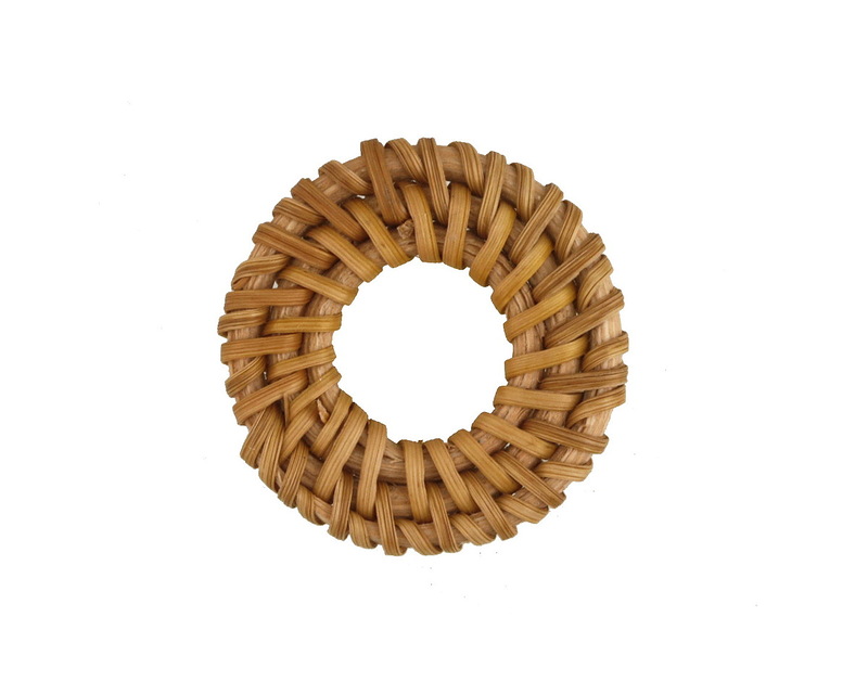 Natural Rattan-Style Woven Ring Focal 30-34mm