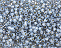 TOHO Permanent Milky Montana Blue (with Silver Lining) Round 8/0 Seed Bead