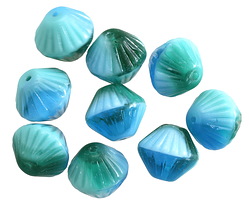 Czech Glass Beachside Lined Bicone 10x11mm