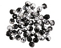Czech Glass Jet 1/2 Silver Fire Polished Round 4mm