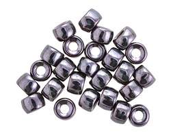 Czech Glass Hematite Roller 6mm