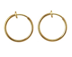 Gold (plated) Endless Hoop Clip-on Earwire 20mm