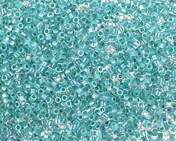 Miyuki Delica Turquoise Green Lined Crystal AB (DB0079) 11/0 Seed Bead