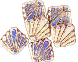 Czech Glass Bisque AB Deco Fan Diamond 17mm