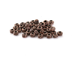 Antique Copper (plated) Small Twisted Rondelle 2x3.5mm