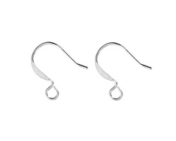 Silver (plated) Flattened Earwire Short 14x16mm