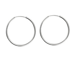 Silver (plated) Endless Hoop Earwire 22mm (20 pieces)