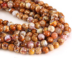 Cinnamon Swirl Agate Round 8mm