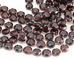 Garnet (A) Faceted Star Coin 10mm
