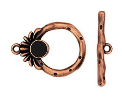 TierraCast Antique Copper (plated) Set w/ Black Setting Toggle 27x20mm, 27mm Bar