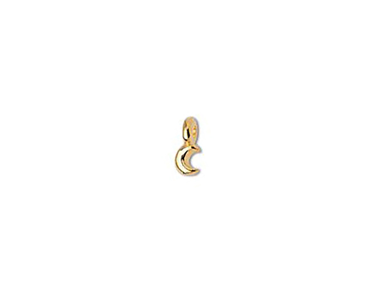 24K Gold (plated) Tiny Crescent Moon Focal 3x7mm