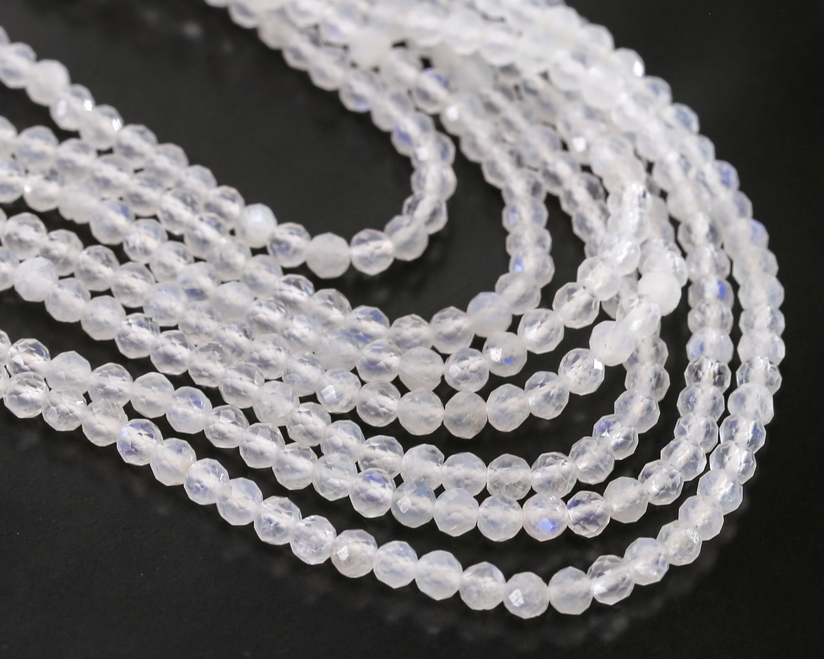 Rainbow Moonstone Faceted Round 3mm