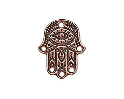 TierraCast Antique Copper (plated) Hamsa Hand Focal Link 17x21mm