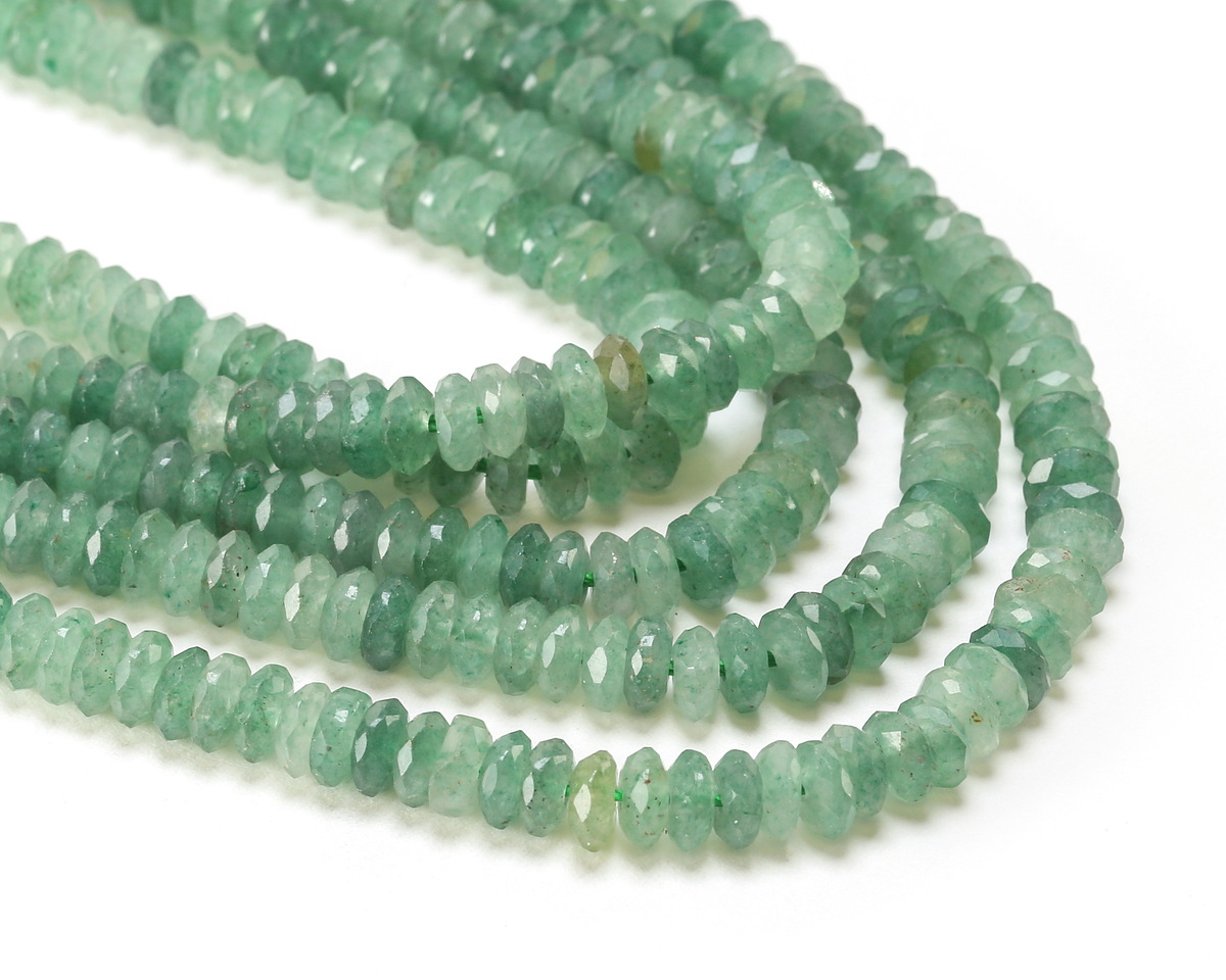 Green Aventurine Faceted Spacer Rondelle 2x5mm