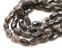 Smoky Quartz Microfaceted Long Nugget 9x14mm