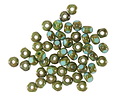 Czech Glass Turquoise Picasso Trica Beads 3x4mm