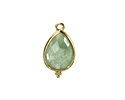 Green Strawberry Quartz w/ Gold Finish Faceted Teardrop Focal 12x21mm