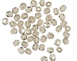 Czech Glass Black Diamond Fire Polished Round 3mm