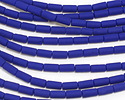 Opaque Royal Blue Beach-Style Glass Tube 8x4mm