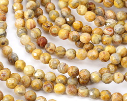Crazy Lace Agate (yellow) Faceted Round 8mm