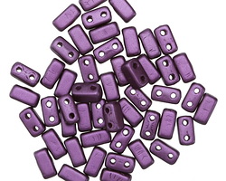 CzechMates Glass Pearl Coat Purple Velvet 2-Hole Brick 3x6mm