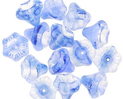 Czech Glass Sky Blue Bellflower 9x10mm