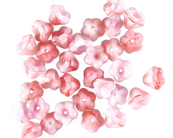 Czech Glass Strawberries & Cream Bellflower 5x6mm