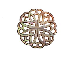 Black Lip Shell Carved Celtic Floral Focal 29-30mm