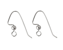 Stainless Steel Angular Earwire w/ 3mm Ball 20x19mm