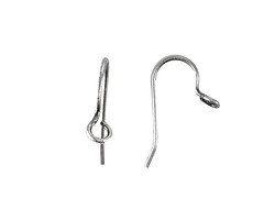 Antique Silver (plated) Earwire w/ Perpendicular Loop 20x13mm