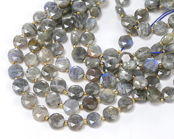 Labradorite (A) Faceted Star Coin 8-9mm