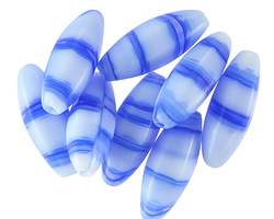 Czech Glass Nautical Elongated 4-Sided Rice Bead 19x7mm