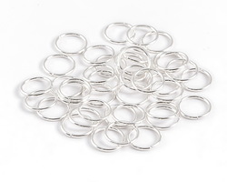Silver (plated) Round Jump Ring 10mm, 18 gauge (200 pieces)