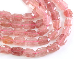 Strawberry Quartz Microfaceted Flat Slab 13x9mm