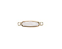 Clear Crystal Elongated Oval Link in Gold Finish Bezel 22x6mm