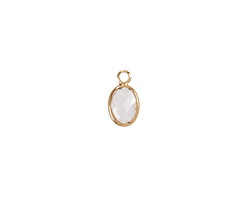 Clear Crystal Oval Drop in Gold Finish Bezel 6x8mm