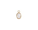 Clear Crystal Oval Drop in Gold Finish Bezel 6x8mm